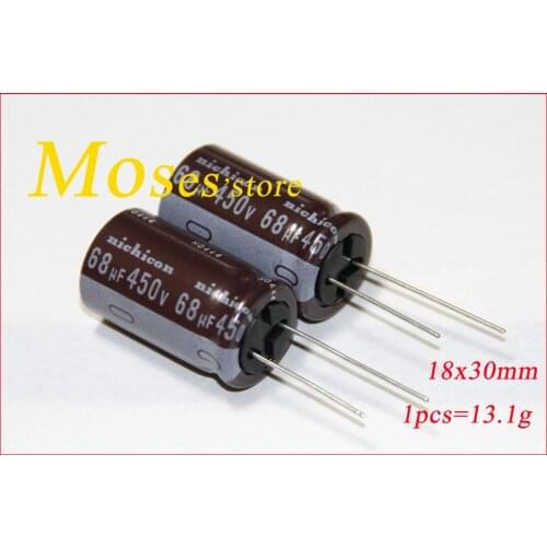 450v 68uf 100% Original New nichicon Electrolytic Capacitor Capacitance Radial 18x30mm (10pcs)