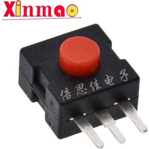 5PCS Bright flashlight switch 1212 red head side 3 straight leg 2 on 2 off button switch