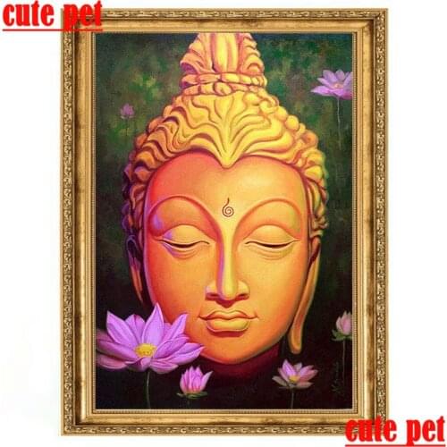 5D Buddha Religion Full Diamond Embroidery Diy Cross Stitch Needlework Square round Diamond Mosaic Pattern Diamond Painting