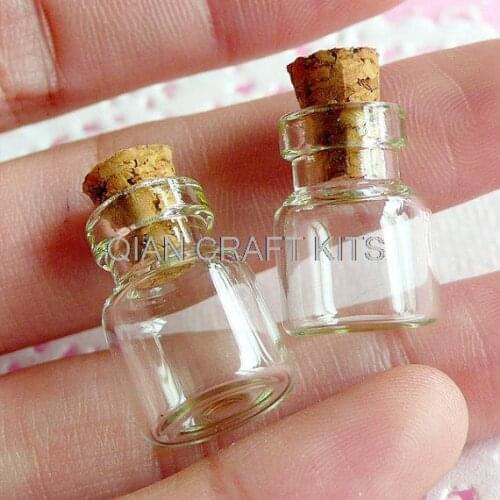 60pcs Mini Glass Jars Bottles with Corks (18mm x 13mm) - for Miniature Food Sweets Craft, Kitsch Jewelry Pendants Making