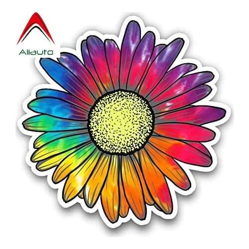 Aliauto Car Sticker Junkie Graphics Daisy Flower for Car Truck Windows Laptop Any Smooth Surface Waterproof DVC Decal,10cm*10cm