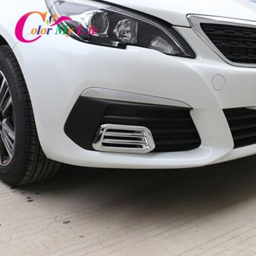 Car Fog Light Trim Strip Grille Fog Light Decoration Frame Cover Sticker for Peugeot 308 2016 - 2018 Accessories