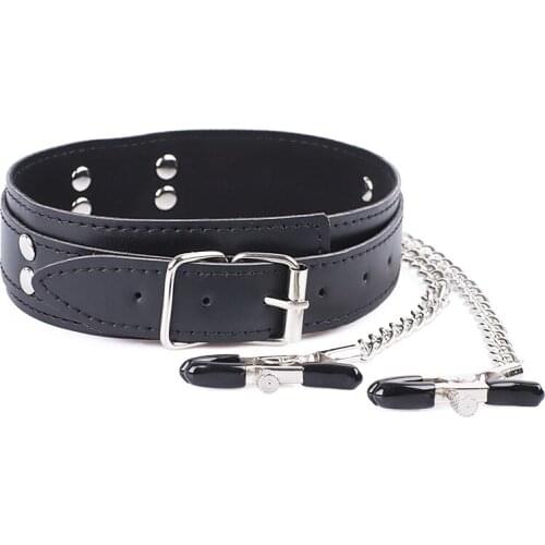 BDSM Bondage Restraint Fetish Collar Chain Collars Collocation Nipple Clamps Sex Toys For Women Adult Games Exotic Accessories