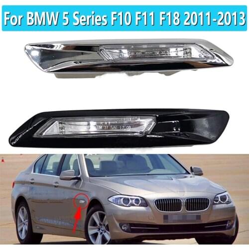 1Pair Left Right Fender Mounted Side Marker Corner Leaf Plate Light For BMW 5 Series F10 F11 F18 2011 2012 2013 63137154167