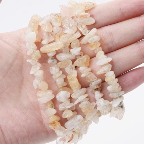 Natural Stone Beads Irregular Yellow Agates Gravel Beads for Jewelry Making DIY Bracelet Necklace Earrings 15inches/Strand