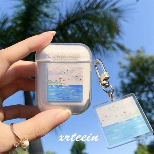 For Airpods Pro 2 1 Case Oil Painting Transparent Cute Bluetooth Headphone Accessories Shockproof Case airpod For Airpods case