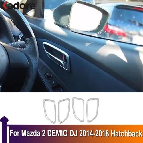 For Mazda 2 DEMIO DJ Hatchback 2014-2018 ABS Matte Interior Door Handle Bowl Cover Trims Car Sticker Accessories Styling
