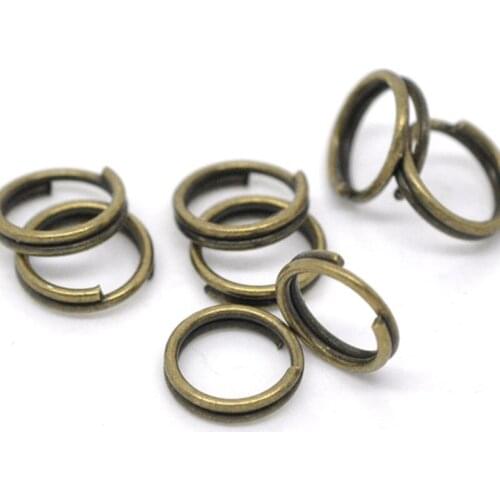 DoreenBeads 6mm Metal Alloy Split Jump Rings Round Antique Bronze Color DIY Making Key Chains Necklace Jewelry Findings,1000PCs
