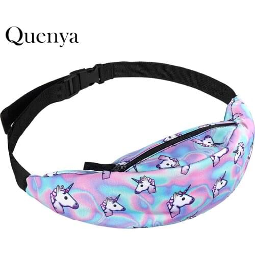 Quenya 2019 Fashion Women / Men Waist bag 3D Printing Unisex Fanny Pack with Adjustable Band for Outdoors Traveling Waist Bag