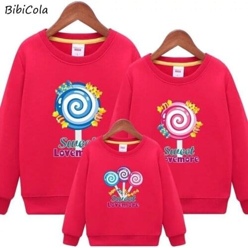 Candy Color Mommy and Me Clothes Cartoon Family Matching Clothes Sweaters Shirt Family Matching Outfits Baby Clothes