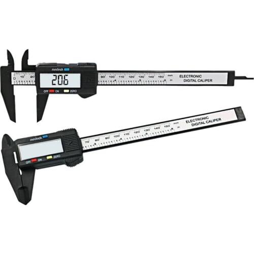 By dhl 50pcs 150mm 6inch LCD Digital Electronic Carbon Fiber Vernier Caliper Gauge Micrometer