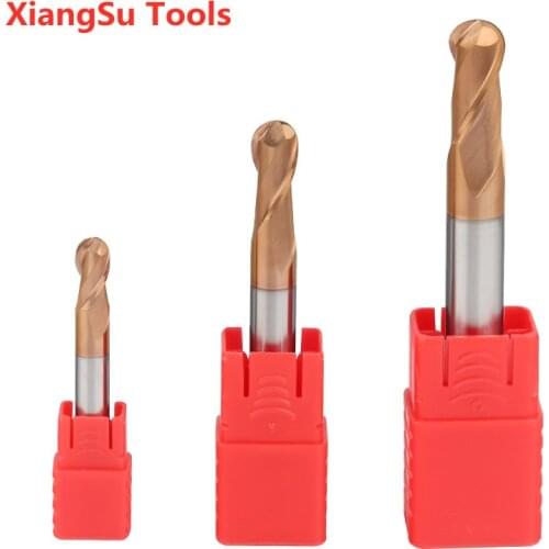 R0.5-R2mm 2Flutes Ball Nose End Mill CNC Milling Cutter Hrc55 Alloy Tungsten Steel Cutting Milling Machine Tools For Steel