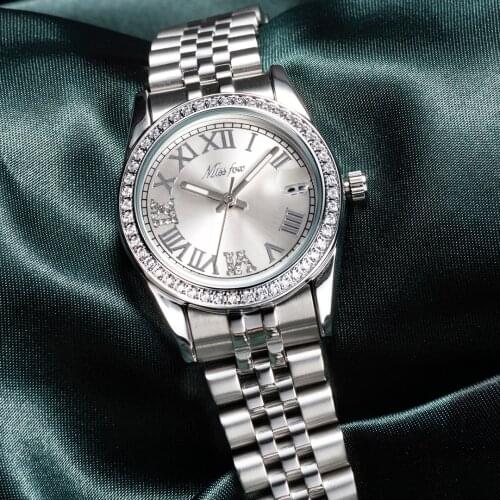 MISSFOX Japan Quartz Movement High Quality Women Watch Stainless Steel Gold Luxury Brand Ladies Watch Waterproof Dropshipping