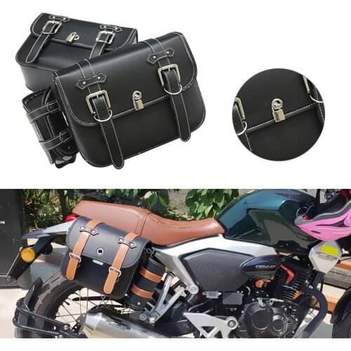 Motorcycle Waterproof Bag Motorcycle Saddle Bags Pu Leather Motorbike Side Tool Bag Out Door Luggage for Sportster XL 883 1200