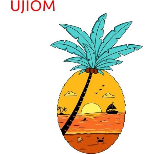 UJIOM Wall Stickers Pineapple Sunset Wallpaper Decoration Bedroom Waterproof Sticker Accessories Room Home Decor Art PVC Decals