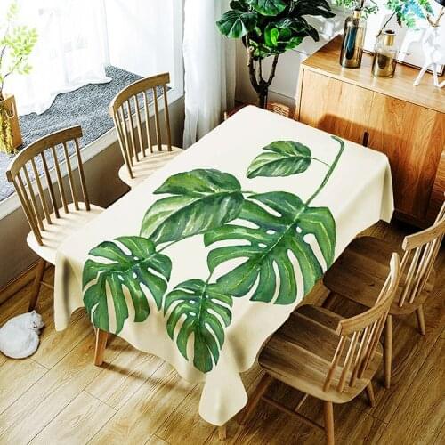 New Simple and Creative 3D Digital Printing Polyester Waterproof Plant Tablecloth Rectangular Coffee Table Tablecloth