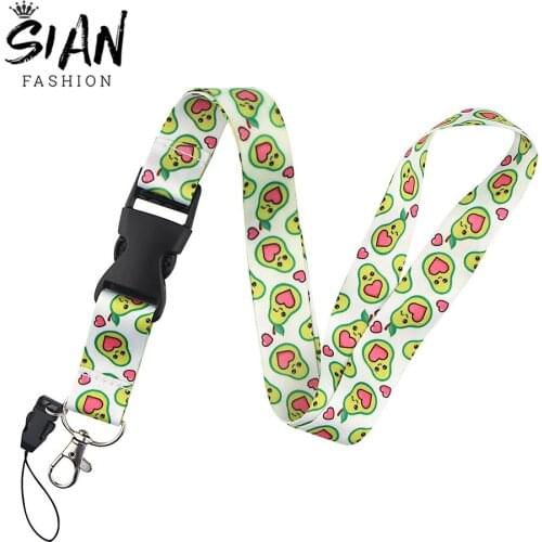 New Trendy Fruit Pattern Keycord Avocado Cute Figures Lanyard Neck Phone Charm for Unisex Jewelry Accessories Gifts