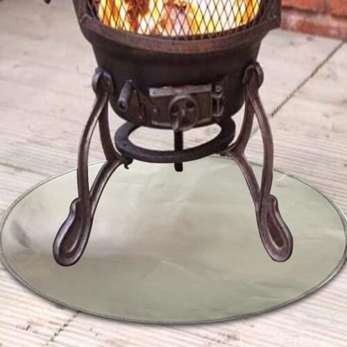 Fire Pit Mat Fireproof Mat and Barbecue Deck Protection Mat Fire-Resistant Round Lawn Protection Mat for Camping 24 Inch