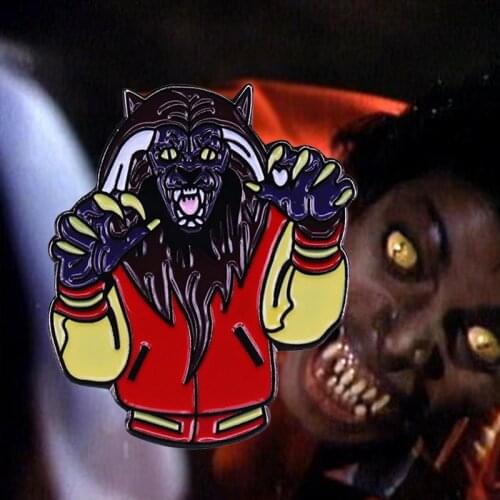 Teenage Thriller Wolf Badge Werewolf Brooch Legend MJ Fan Art Enamel Pin Halloween Jewelry