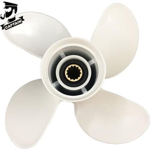 10 3/8x13 Propeller Fit Yamaha Outboard Engines 25HP 30HP 40HP 48HP F40 F50 50HP 55HP 60HP 13 Tooth Spline RH 4 Blade
