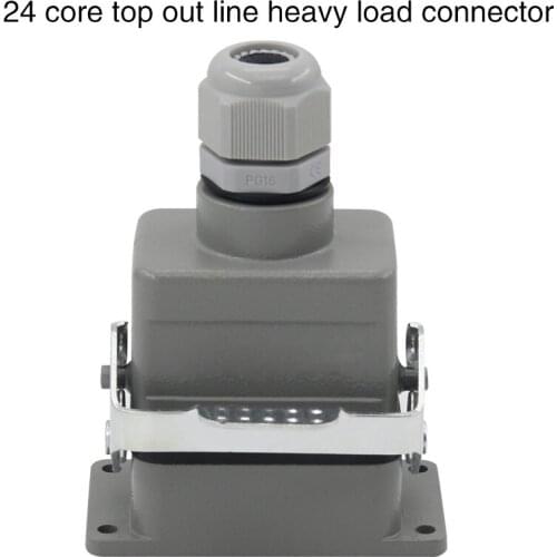 Heavy duty connector 24 core cold pressure rectangular air plug socket H10b-hd-024 waterproof industrial navigation insert 10A