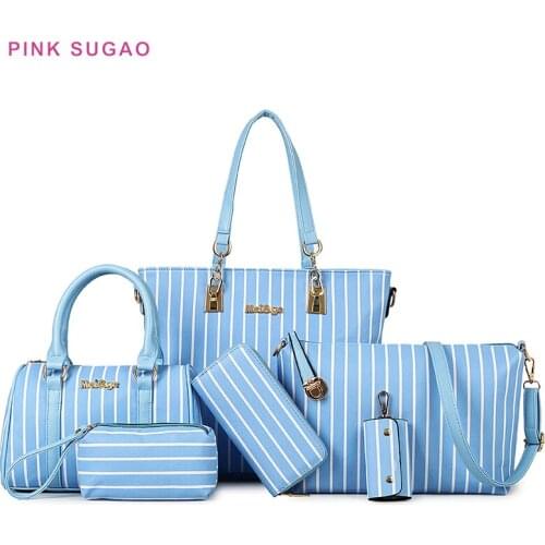 Pink Sugao 6PCS Bag Set purses and handbags luxury handbags women bags designer shoulder bag designer crossbody bag for women