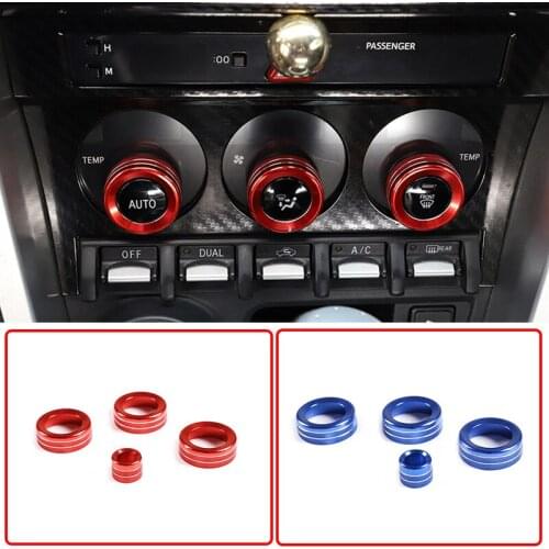 Car Interior Alloy Central Control Air Conditioner Rear View Adjustment Knob Cover For Subaru BRZ/Toyota 86 2017-2020 Auto Parts
