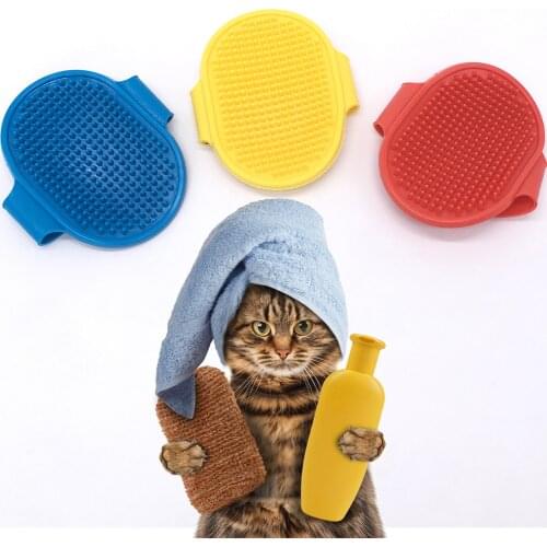 Pets Silicone Washing Glove Dog Cat Bath Brush Comb Rubber Glove Hair Fur Grooming Massaging Kitchen Cleaning Gloves
