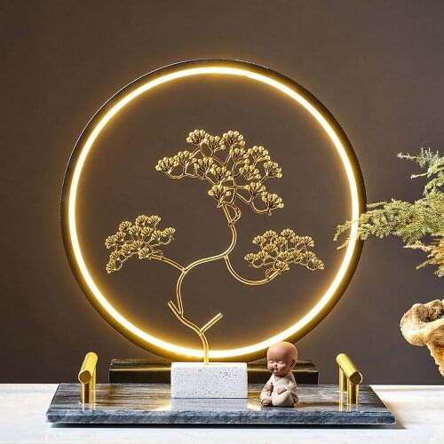 Home Decoration Accessories For Living Room Metal Lucky Tree Statues Office Desk Decor Golden Abstract Sculpture Feng Shui Decor