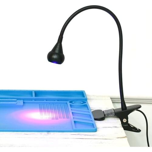 USB Ultraviolet Curing Lamp LED Blacklight Gooseneck Light with Clamp UV Light Fixture for Stain Detection Posters Party