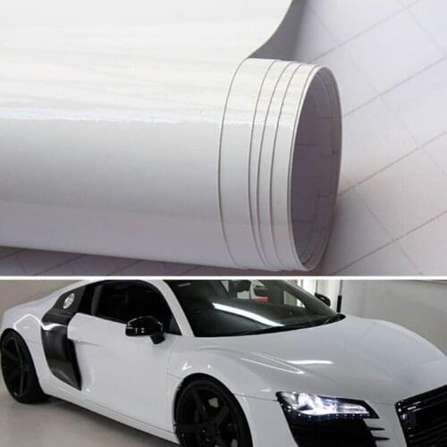 Vinyl Car sticker 30*150CM Decal Replacement Wrap Film Gloss White UV-resistant Waterproof