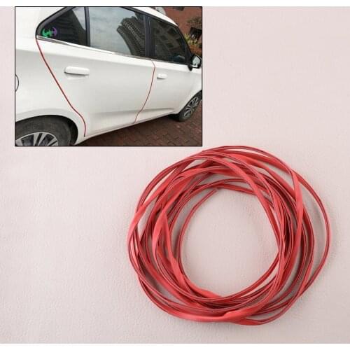 High Quality 5M/16FT Red Car Door Edge Trim Molding Seal Strip Scratch Guard Protector Universal