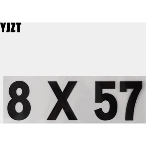 YJZT 18.4CM×5.5CM Funny 8×57 Digital Ammo Decal Car Stickers Vinyl 13D-0636