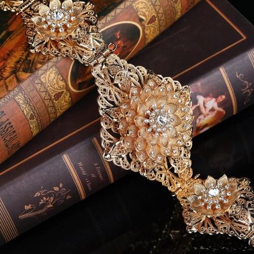 Morocco Style Chic Long Sleeve Wedding Dress Waist Chain Belt Suitable For Womens Flower Shaped Metal Belly Chain