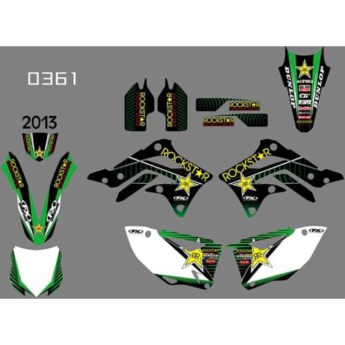 0361 motorcycle Team Graphic & Backgrounds Decal Stiker Kits for Kawasaki KXF450 2013