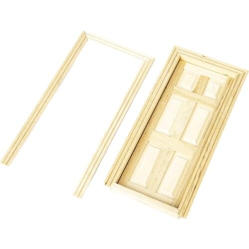 1 12 Scale Wooden Exterior Door Dollhouse Accessories and Furniture, DIY Garden Room Miniatures