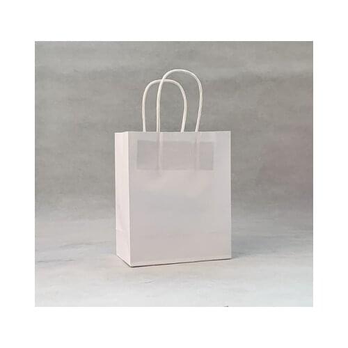 30Pcs White Black Khaki High Quality Simple Paper Gift Bag Kraft Paper Candy Box with Handle Wedding Birthday Party Gift Package