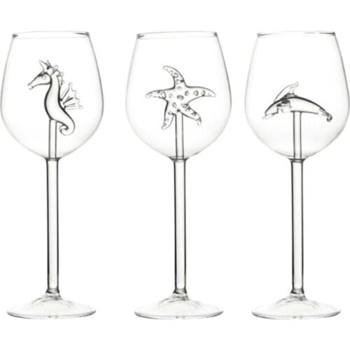 300ml Creative Red Wine Glasses with Dolphins Dolphins Red Wine Glasses Cup Glass