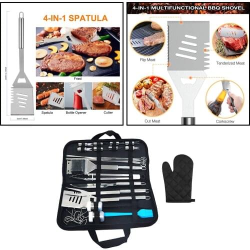 35 PCS Premium Stainless Steel Outdoor Camping Grill Barbecue BBQ Cooking Utensil Tool Set Spatula Tongs Grilling Accessories