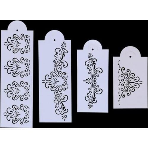 4pc Stencil Bullet Journal Accessories Flower Lace Cake Mold Plastic Flowers Around The Edge Mould Decor Office School Supplies