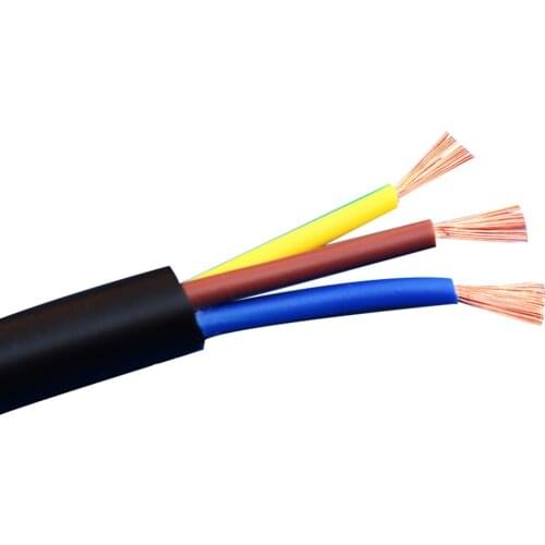 5Meter 13/15/17/18/20/22AWG RVV 3 Cores Oxygen free Copper Wire Conductor Electric RVV Cable Black soft sheathed wire