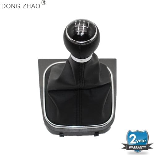 For VW Jetta 5 A5 MK5 GLI 2006 2007 2008 2009 2010 2011 Car-Stying 5 Speed Car Gear Stick Level Shift Knob With Leather Boot