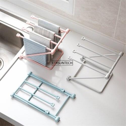 50pcs Bathroom Towel Hanging Rack Shelf Kitchen Dish Cloth Dishcloth Hanger Foldable Vertical Rag Mug Rack Holder Cup Storage