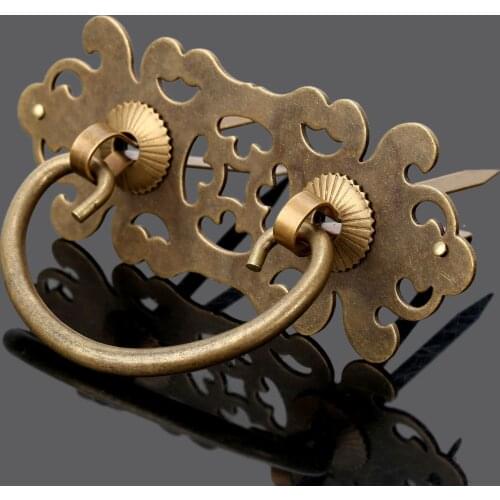 1 set Antique Brass Vintage Pull Knob Jewelry Chest Box Cabinet Cupboard Dresser Drawer Handle