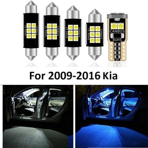 8pcs Car Accessories White Interior LED Light Bulbs Package Kit For 2009-2016 Kia Forte Cerato T10 31MM 39MM Map Dome Trunk Lamp