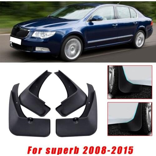 Car Mud Guards For Skoda Superb 2008-2012 2013 2014 2015 Front Rear Splash Guards Over Fender Kit Car Styling Fender Accessories