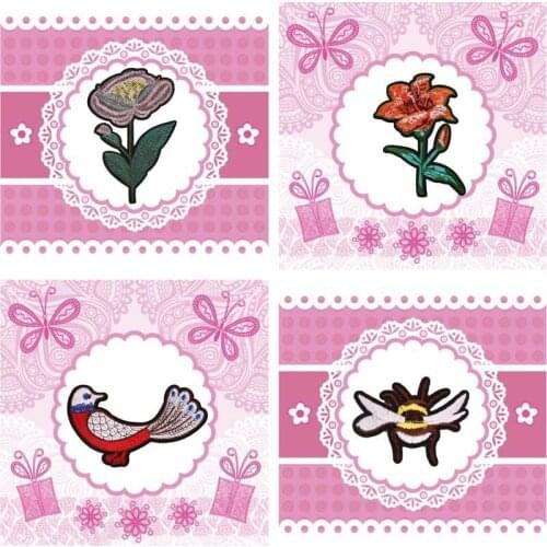 Flowers, birds, bees, natural and animal embroidery patches, DIY applique accessories for decorating women’s clothes