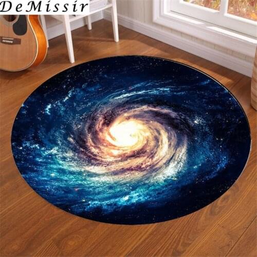DeMissir Swirl universer Round Carpet Diameter 60~180/200cm Large Floor For Living Room Anti-Slip Chair Table Rug tapete quarto