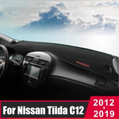 For Nissan Tiida C12 2012-2019 Car Dashboard Cover Mat Sun Shade Pad Instrument Panel Carpets Protector Anti-UV Accessories