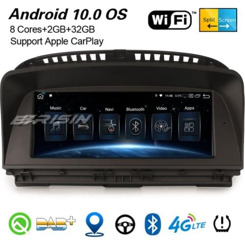 Erisin 2865 8.8" IPS 8-Core Android 10.0 DAB+ Navi Car Stereo Carplay WiFi 4G Bluetooth Canbus TPMS GPS For BMW 7er E65/E66 CCC